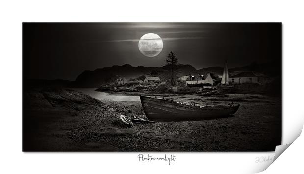 Plockton in the moonlight. No2/4 Print by JC studios LRPS ARPS