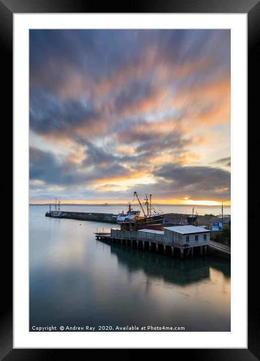 Sunrise at Newlyn Framed Mounted Print by Andrew Ray