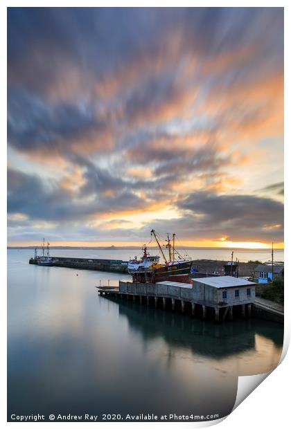 Sunrise at Newlyn Print by Andrew Ray