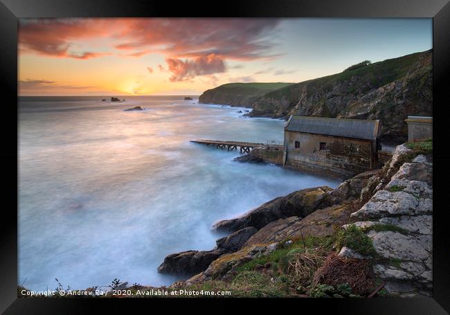 Lizard Point at sunset Framed Print by Andrew Ray