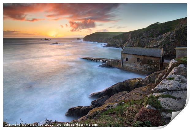 Lizard Point at sunset Print by Andrew Ray