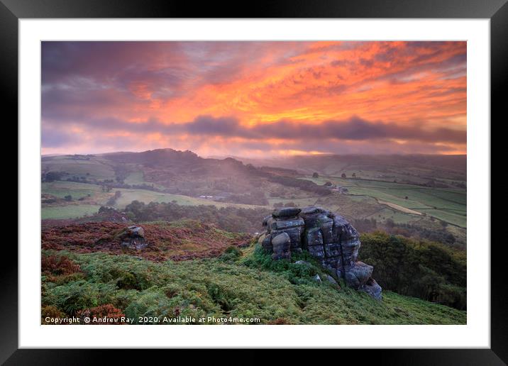 Sunrise from Hen Cloud Framed Mounted Print by Andrew Ray
