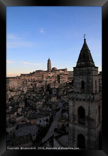 View over the gorgeous city of Matera, Italy Framed Print by Lensw0rld 