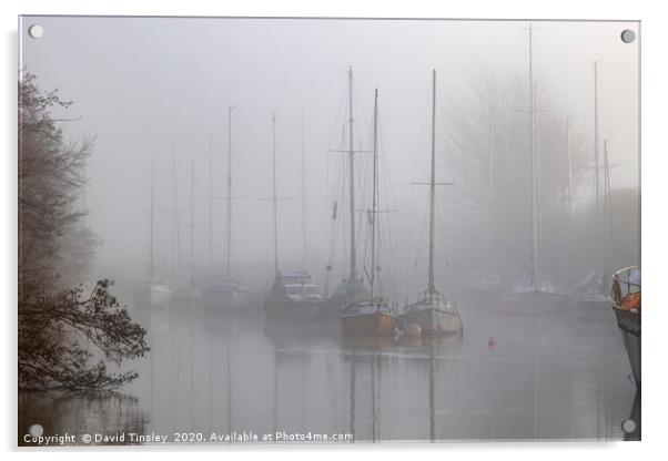 Misty Harbour Reflections Acrylic by David Tinsley