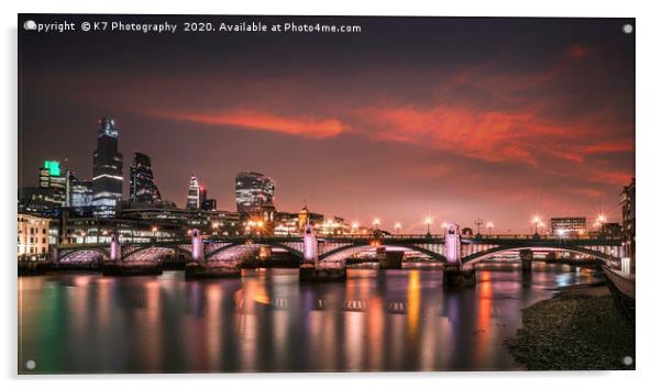 The Illuminated River Project - Southwark Bridge Acrylic by K7 Photography