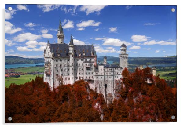 Neuschwanstein Castle Acrylic by Robert Deering