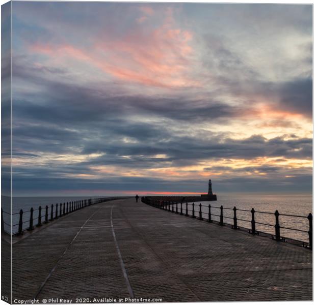Roker Pier sunrise Canvas Print by Phil Reay