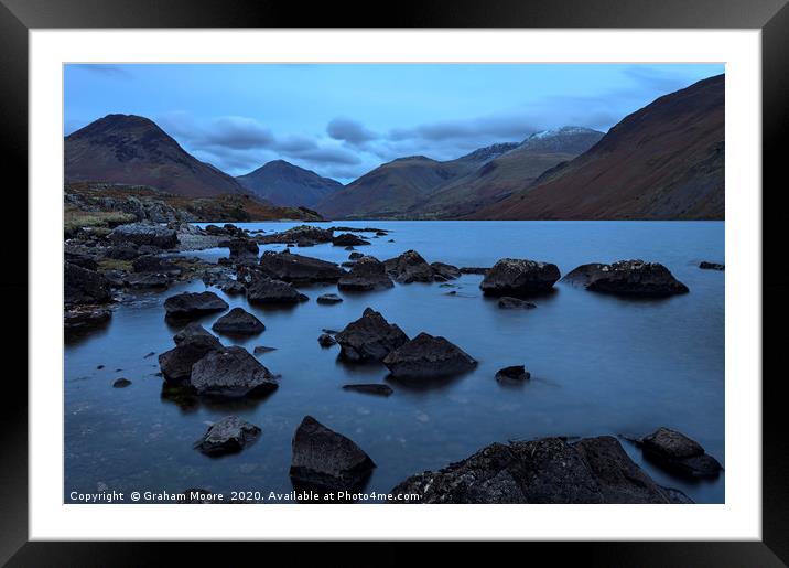 Wastwater at blue hour Framed Mounted Print by Graham Moore