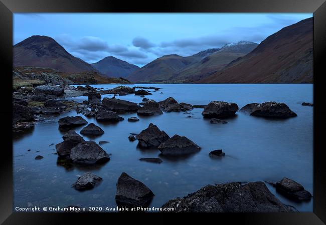 Wastwater at blue hour Framed Print by Graham Moore