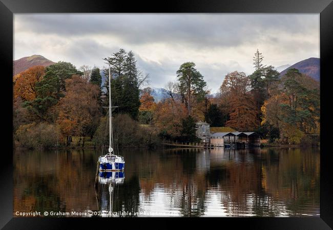 Derwentwater boathouse Framed Print by Graham Moore