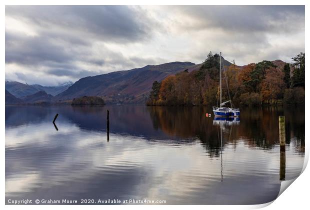 Derwentwater and Castle Crag Print by Graham Moore