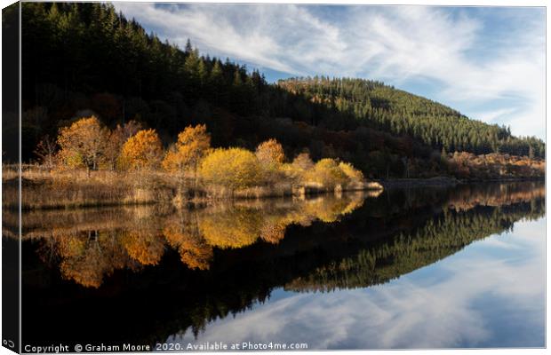 Bassenthwaite and autumn trees Canvas Print by Graham Moore
