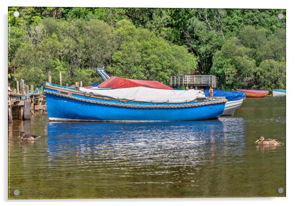 Loch Lomond Boats  Acrylic by Valerie Paterson