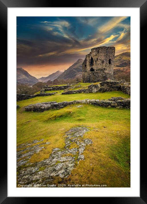 Dolbadarn Castle Snowdonia Wales Framed Mounted Print by Adrian Evans