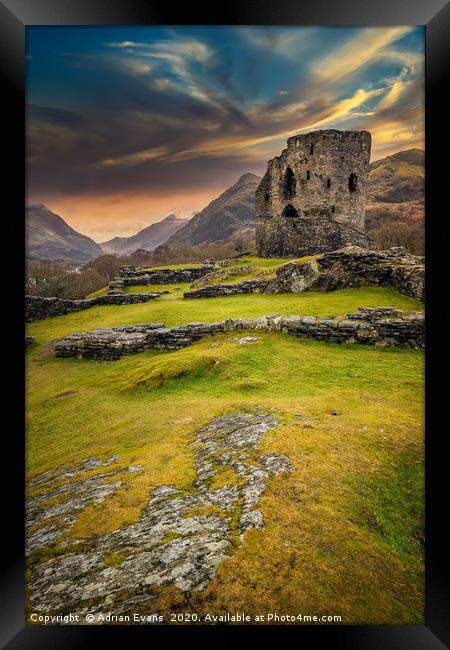Dolbadarn Castle Snowdonia Wales Framed Print by Adrian Evans