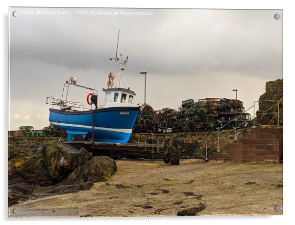Fishing Boat in St Abbs Acrylic by Aimie Burley