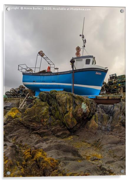 Fishing boat in St Abbs Acrylic by Aimie Burley