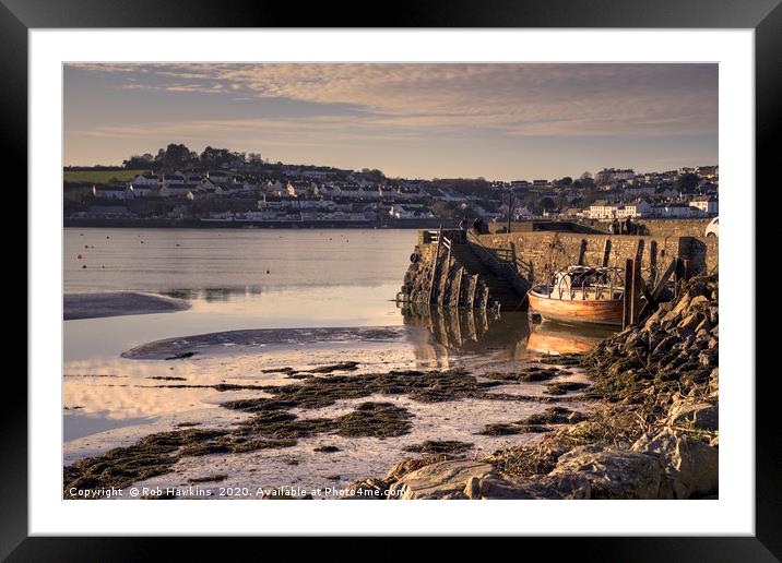 Instow Ferry Wharf Framed Mounted Print by Rob Hawkins