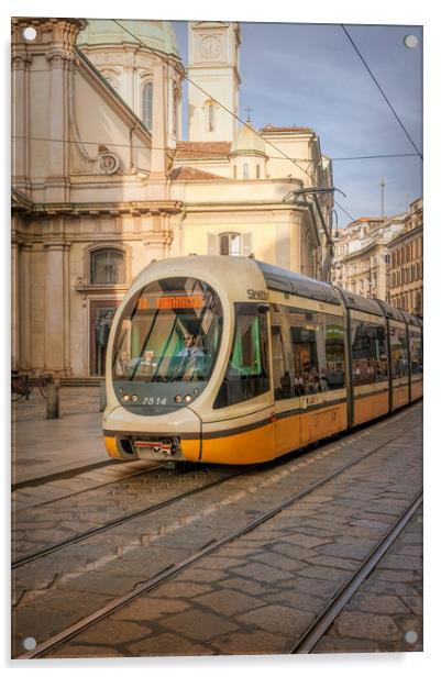 Milan Tram#3 Acrylic by Richard Downs