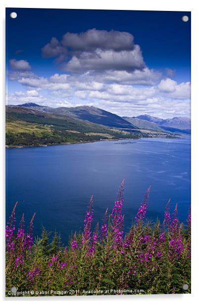 View of Lochcarron in Scotland Acrylic by Gabor Pozsgai