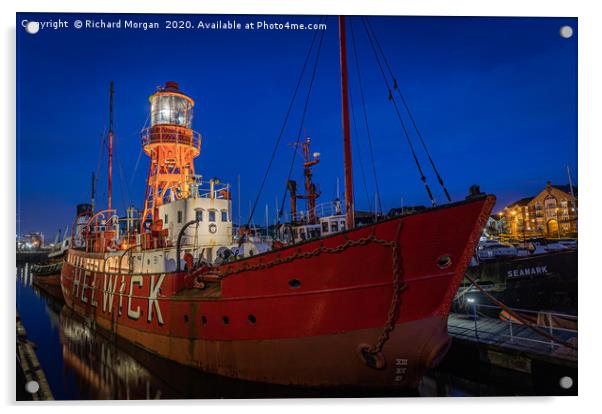 The Helwick Lightship Acrylic by Richard Morgan