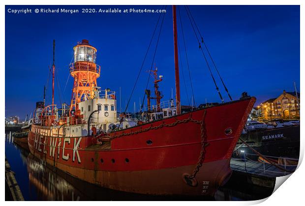 The Helwick Lightship Print by Richard Morgan