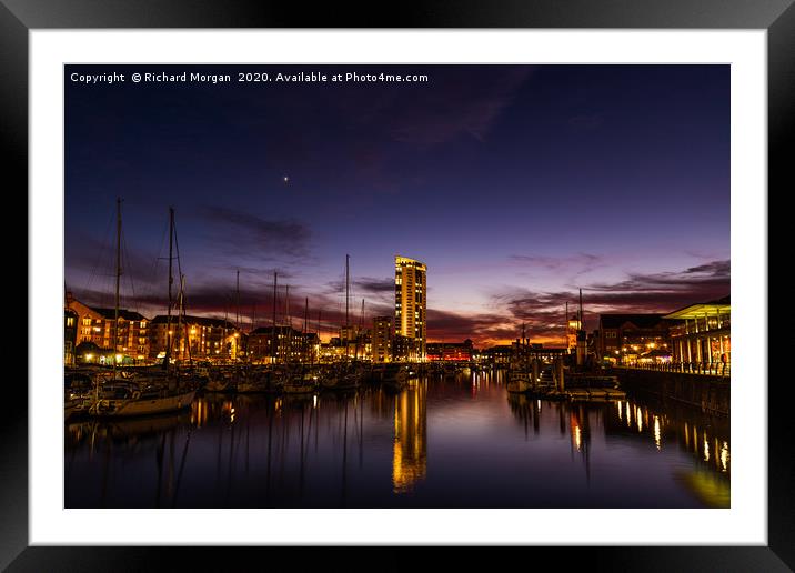 The Meridian Quay, Swansea. Framed Mounted Print by Richard Morgan