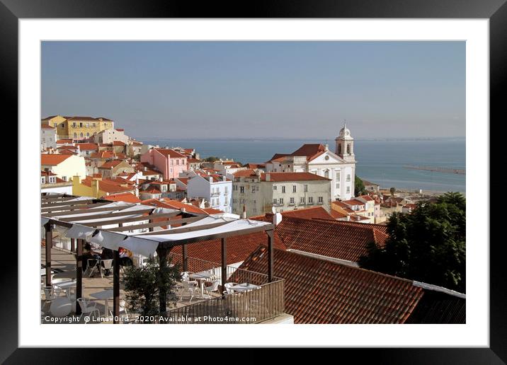 Lisbon coastal view Framed Mounted Print by Lensw0rld 