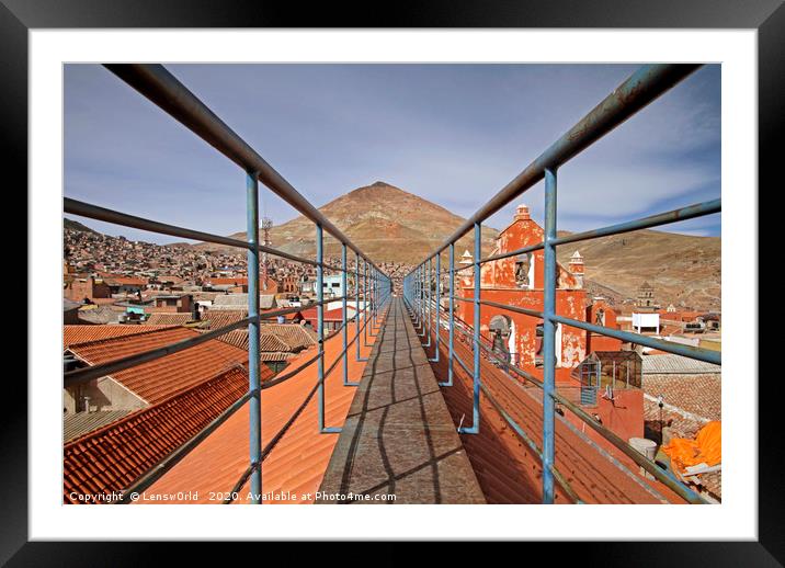 Cerro Rico in Potosi, Bolivia Framed Mounted Print by Lensw0rld 