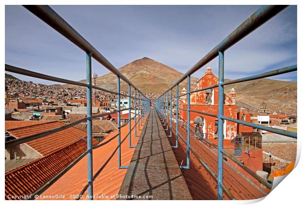 Cerro Rico in Potosi, Bolivia Print by Lensw0rld 