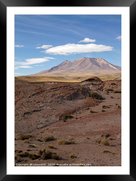 Rugged landscape in Uyuni, Bolivia Framed Mounted Print by Lensw0rld 