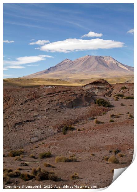 Rugged landscape in Uyuni, Bolivia Print by Lensw0rld 