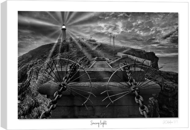 South stack Lighthouse in mono Canvas Print by JC studios LRPS ARPS