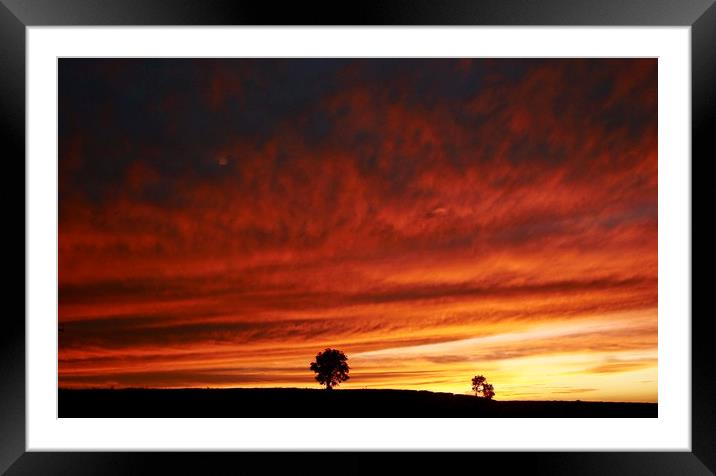 Cotswold Sunset Framed Mounted Print by Simon Johnson