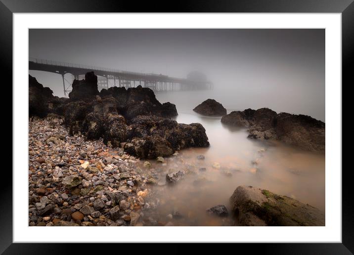 Misty Mumbles pier Framed Mounted Print by Leighton Collins