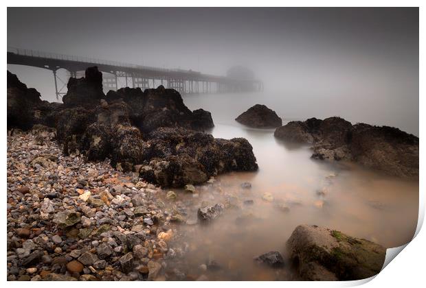 Misty Mumbles pier Print by Leighton Collins
