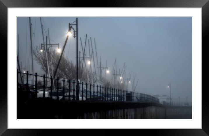 Street lights in the mist Framed Mounted Print by Leighton Collins