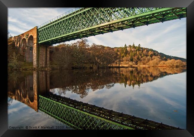 Carbisdale Castle River Reflection Framed Print by Scott K Marshall