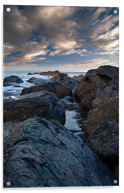 Rocks and sea Acrylic by Keith Thorburn EFIAP/b
