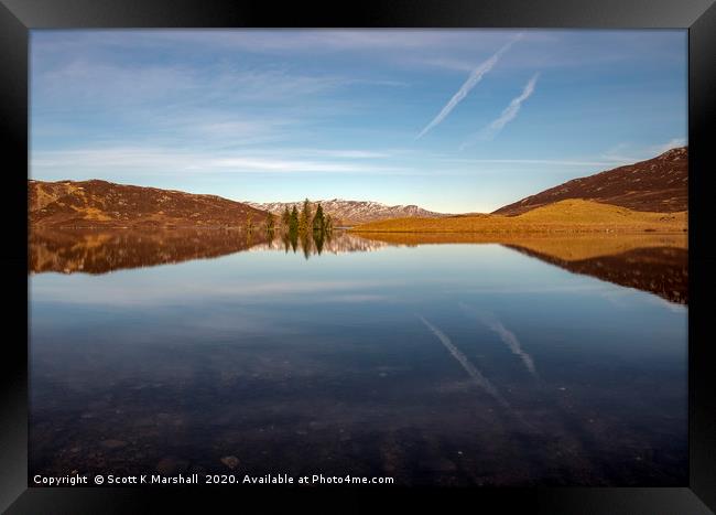 Loch Tarff Reflection Framed Print by Scott K Marshall