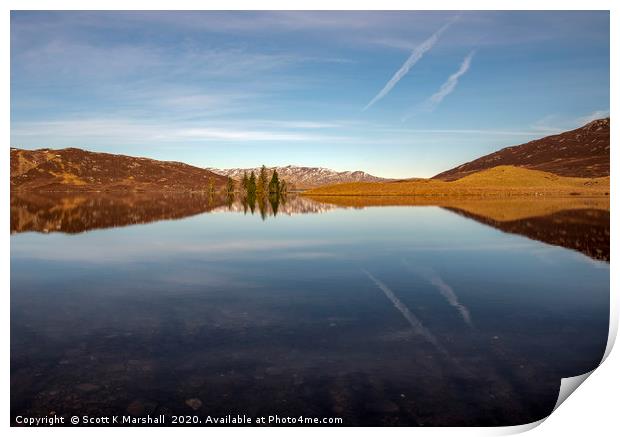 Loch Tarff Reflection Print by Scott K Marshall