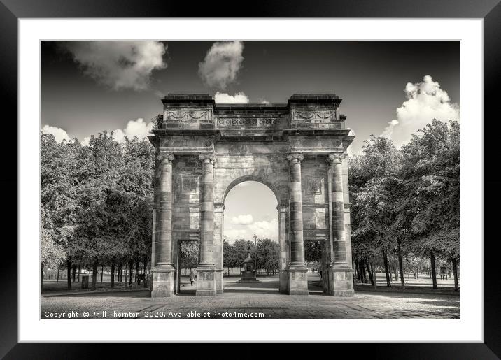 Mclennan Arch Glasgow B&W Framed Mounted Print by Phill Thornton