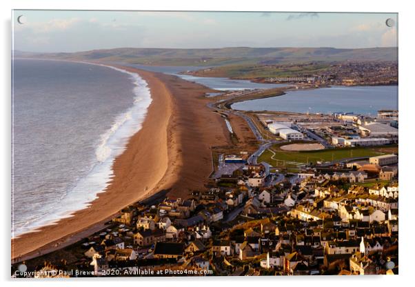 Chesil Beach in Winter Acrylic by Paul Brewer