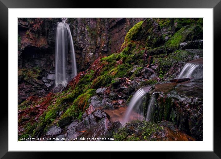 Melincourt Waterfall Framed Mounted Print by Neil Holman