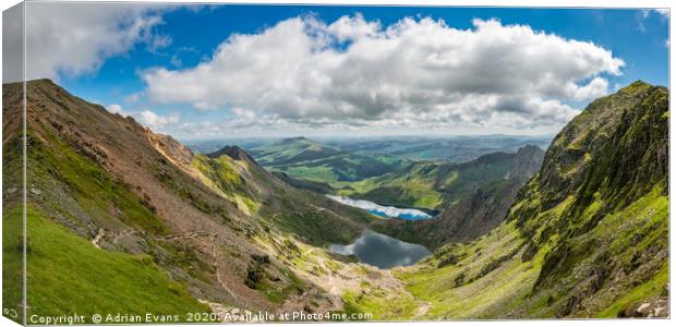 Snowdon Valley Wales Panorama Canvas Print by Adrian Evans