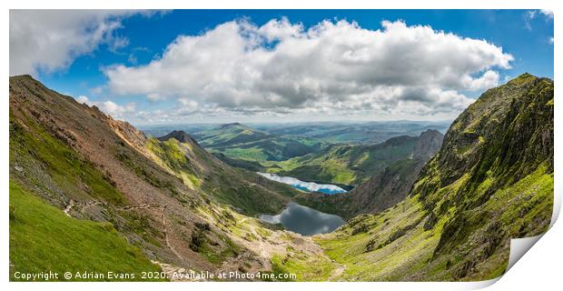 Snowdon Valley Wales Panorama Print by Adrian Evans