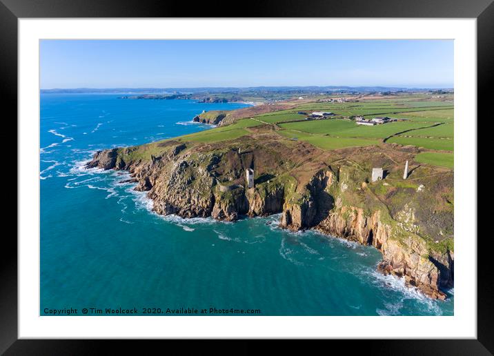 Rinsey Head, near Porthleven, Cornwall Framed Mounted Print by Tim Woolcock