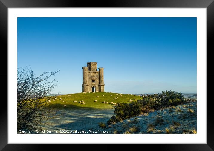 Paxtons Tower Carmarthenshire on a frosty day Framed Mounted Print by Nick Jenkins