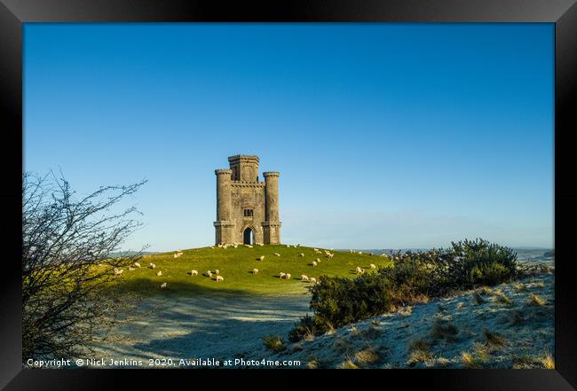 Paxtons Tower Carmarthenshire on a frosty day Framed Print by Nick Jenkins