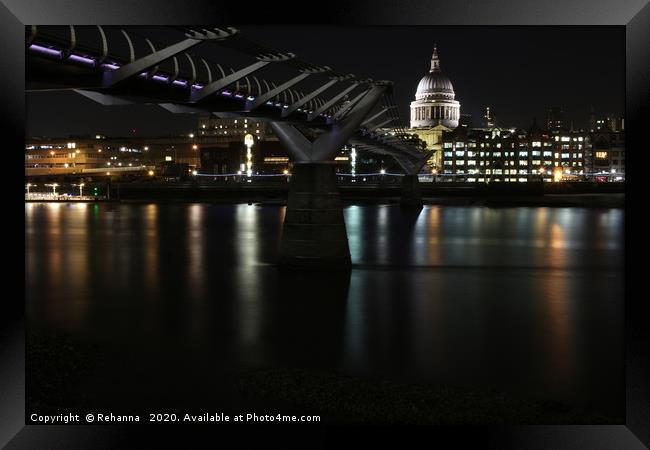 St Paul’s Cathedral with shimmering Thames Framed Print by Rehanna Neky